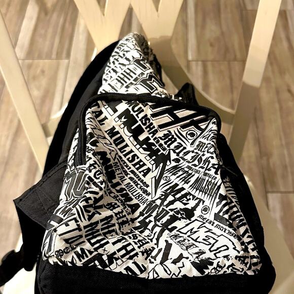 NWOT Rare Metal Mulisha Backpack Vintage Black White Laptop Bag Tons of Pockets - Picture 12 of 14